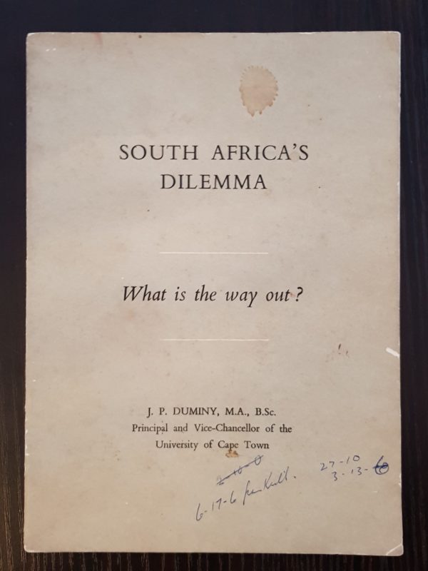 South Africa's Dilemma: What's the way out? - J.P. Duminy