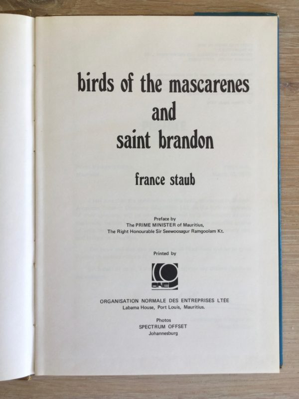 Birds of the Mascarenes and Saint Brandon – France Staub